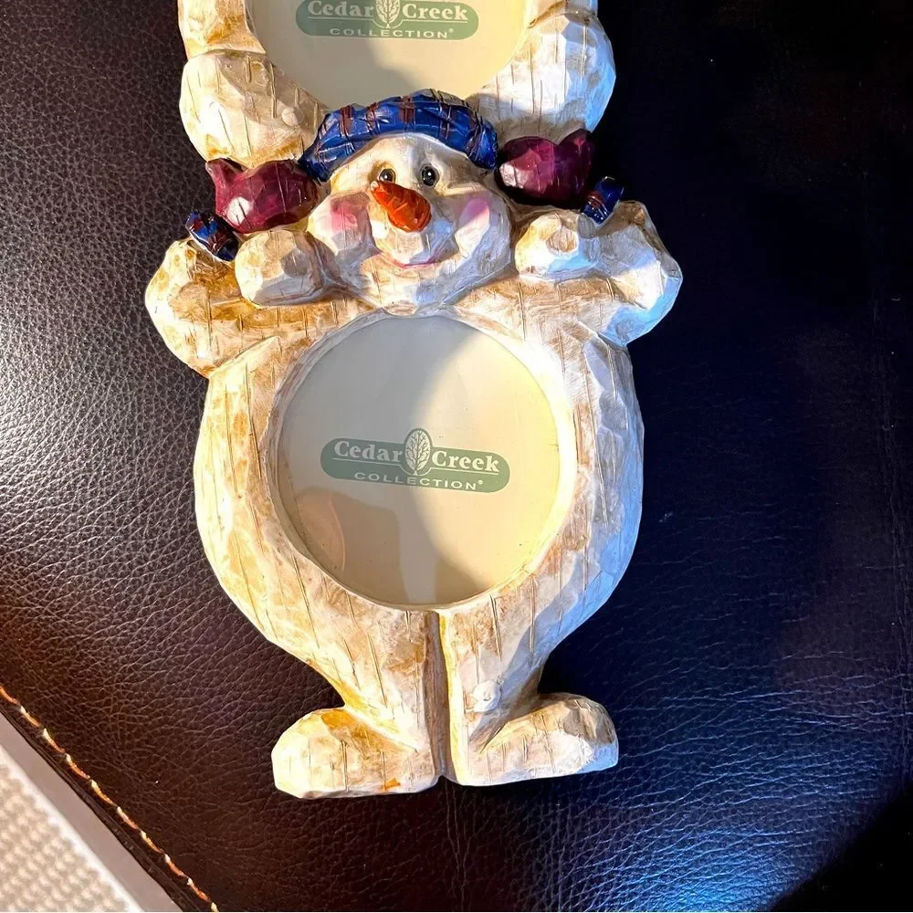 Cedar Creek Three Snowman Resin Picture Frame